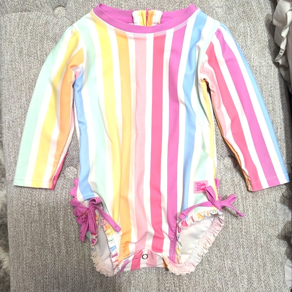 Ruffle Butts Other - Ruffle Butts striped rash guard-12-18 months